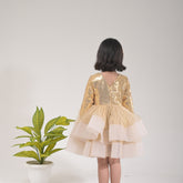 Golden Majestic Princess Dress – Stylish and Regal Look for Girls